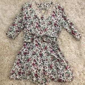 Vintage 90s Floral Long Sleeve Romper